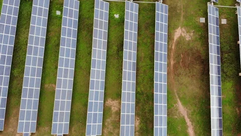 Blue solar panels and Alternative source of electricity. Stock Footage 108728352