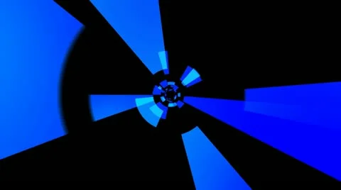 Blue solid tunnel with alpha Stock Footage 22098669