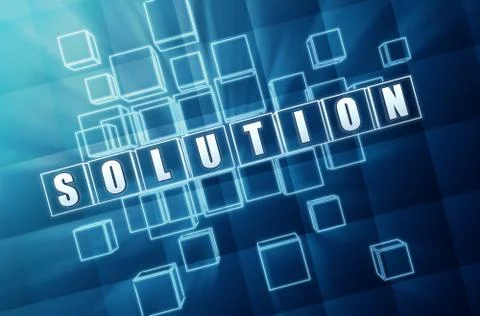 Blue solution in glass blocks. Stock Illustration