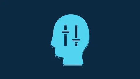 Blue Solution to the problem in psychology icon isolated on blue background Stock Footage 235909450