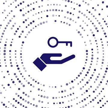 Blue Solution to the problem in psychology icon isolated on white background Illustrazione stock