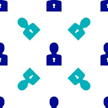 Blue Solution to the problem in psychology icon isolated seamless pattern on Illustrazione stock