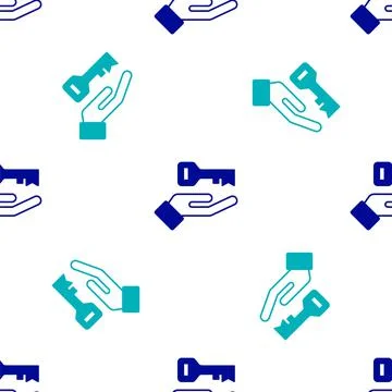 Blue Solution to the problem in psychology icon isolated seamless pattern on Illustrazione stock