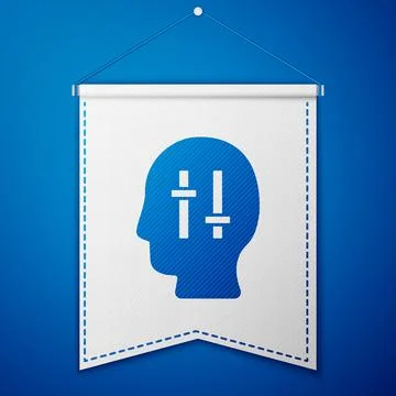 Blue Solution to the problem in psychology icon isolated on blue background Illustrazione stock