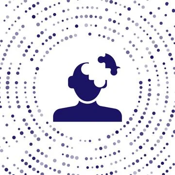 Blue Solution to the problem in psychology icon isolated on white background Stock Illustration