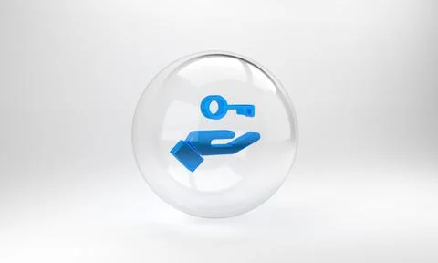 Blue Solution to the problem in psychology icon isolated on grey background.  Stock Illustration