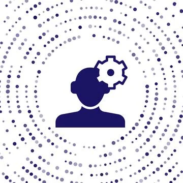 Blue Solution to the problem in psychology icon isolated on white background Stock Illustration