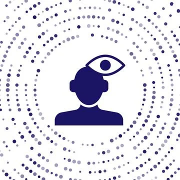 Blue Solution to the problem in psychology icon isolated on white background Illustrazione stock