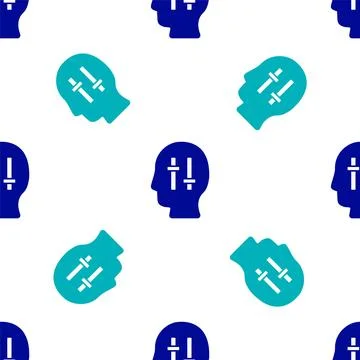 Blue Solution to the problem in psychology icon isolated seamless pattern o.. Illustrazione stock