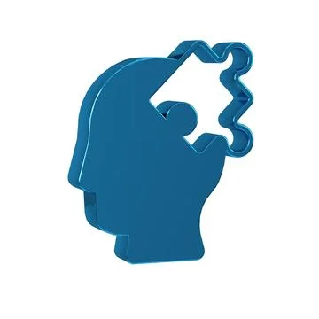 Blue Solution to the problem in psychology icon isolated on transparent bac.. Illustrazione stock
