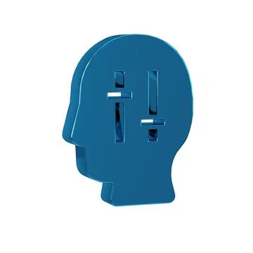 Blue Solution to the problem in psychology icon isolated on transparent bac.. Illustrazione stock