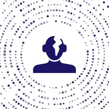 Blue Solution to the problem in psychology icon isolated on white backgroun.. Illustrazione stock