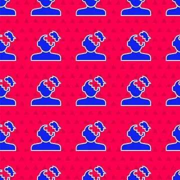 Blue Solution to the problem in psychology icon isolated seamless pattern o.. Stock Illustration