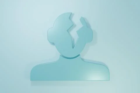 Blue Solution to the problem in psychology icon isolated on blue background.. Illustrazione stock