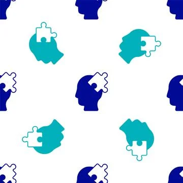 Blue Solution to the problem in psychology icon isolated seamless pattern o.. 库存插图