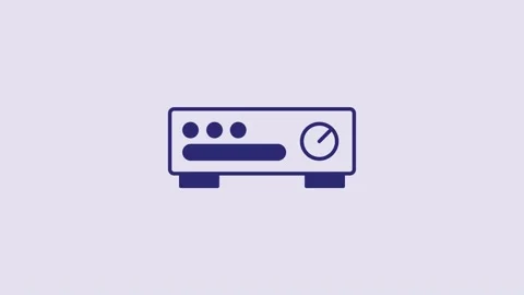 Blue Sound mixer controller icon isolated on purple background. Dj equipment Stock Footage 232863942