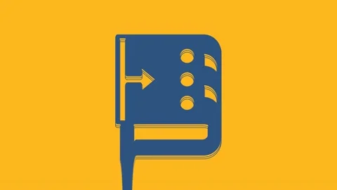 Blue Sound mixer controller icon isolated on orange background. Dj equipment Stock Footage 234019029