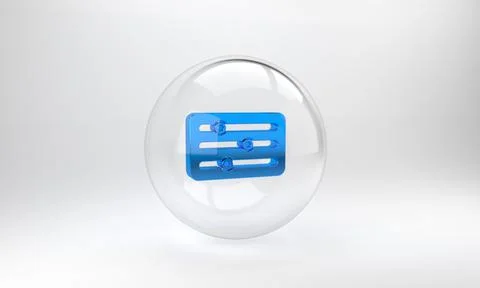 Blue Sound mixer controller icon isolated on grey background. Dj equipment sl Stock Illustration
