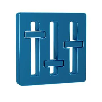 Blue Sound mixer controller icon isolated on transparent background. Dj equ.. Stock Illustration