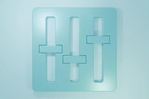 Blue Sound mixer controller icon isolated on blue background. Dj equipment .. Illustrazione stock