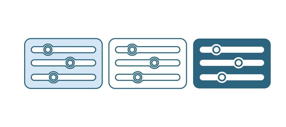 Blue Sound mixer controller icon isolated on white background. Dj equipment.. Stock Illustration