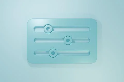 Blue Sound mixer controller icon isolated on blue background. Dj equipment .. Stock Illustration