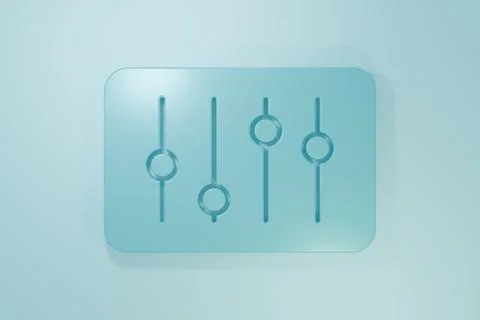 Blue Sound mixer controller icon isolated on blue background. Dj equipment .. Stock Illustration