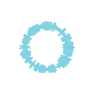 Blue sound wave radial pattern vector illustration 스톡 일러스트