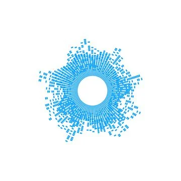 Blue sound wave radial vector illustration Illustrazione stock