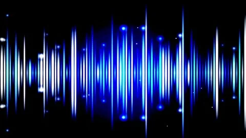 Blue Sound Waveform with Particles During Nighttime Abstract Digital Display Vídeo Stock 346803395