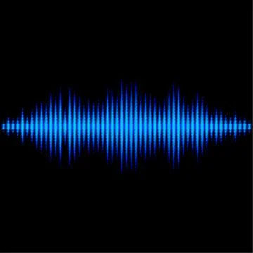 Blue sound waveform with triangular light filter 스톡 일러스트