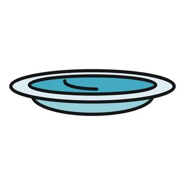 Blue soup plate icon for kitchen dinnerware Illustrazione stock