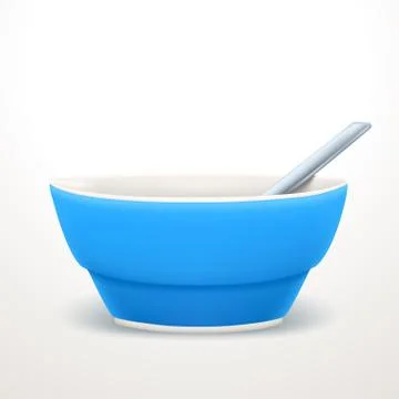 Blue soup plate Stock Illustration