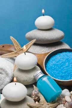 Blue spa background. Stock Photos