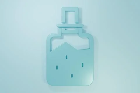 Blue Spa salt icon isolated on blue background. Minimalism concept. 3D rend.. 스톡 일러스트