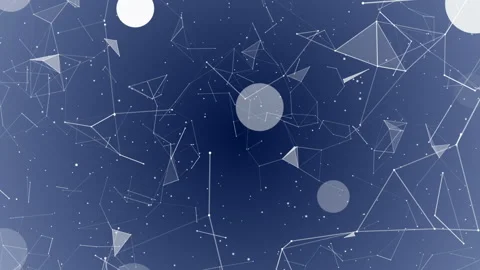 Blue space. Abstract digital data nodes and connection paths within any type of Stock Footage 96312076