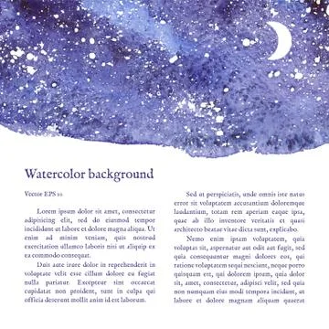 Blue space background. Watercolor Vector illustration. Stock Illustration