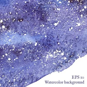 Blue space background. Watercolor Vector illustration. Stock Illustration