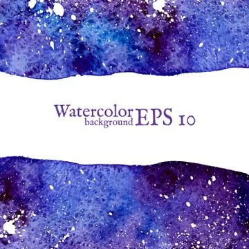 Blue space background. Watercolor Vector illustration. Illustrazione stock