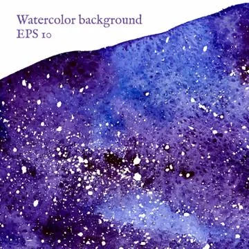 Blue space background. Watercolor Vector illustration. Stock Illustration
