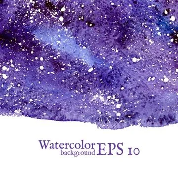 Blue space background. Watercolor Vector illustration. Stock Illustration