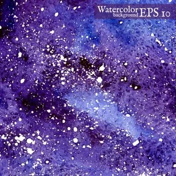 Blue space background. Watercolor Vector illustration. Stock Illustration