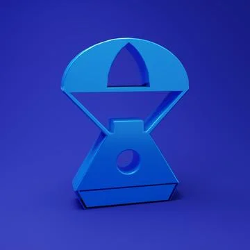 Blue Space capsule icon isolated on blue background. Minimalism concept. 3D.. Stock Illustration