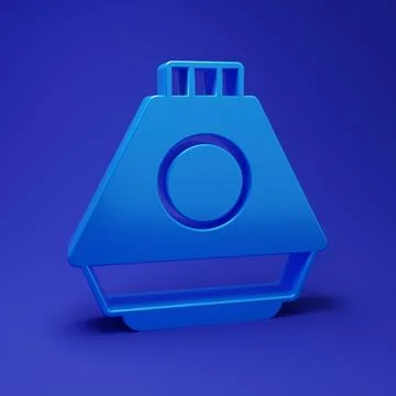 Blue Space capsule icon isolated on blue background. Minimalism concept. 3D.. Stock Illustration