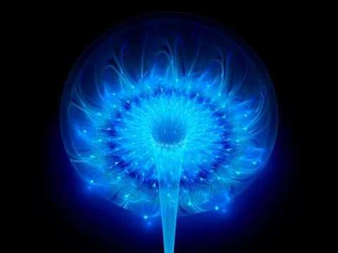 Blue space flower Stock Illustration