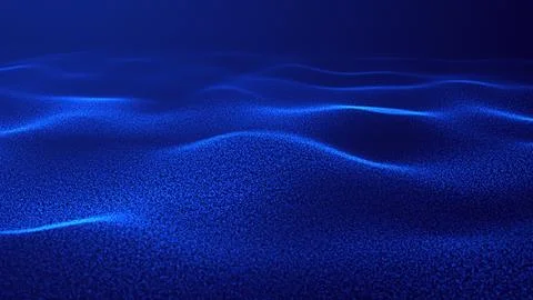 Blue space glowing particle waves, blue background, abstract desert wave fo.. 스톡 일러스트