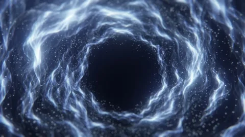 Blue Space Wormhole Vortex Tunnel Abstract Background Glowing Nebula Stardust Stock Footage 335835716