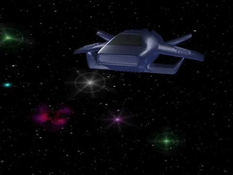 Blue spaceship Stock Illustration