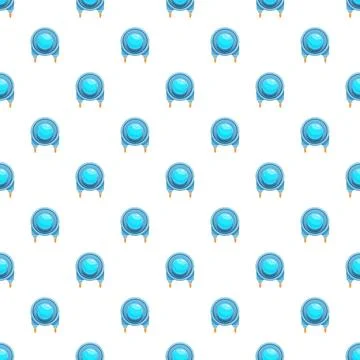 Blue spaceship pattern creating a seamless background Stock Illustration