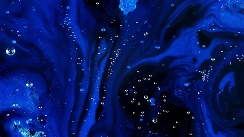 Blue sparkle and flow bubbles on black and purple empty void 1 vibrant bright Stock Footage 81598904